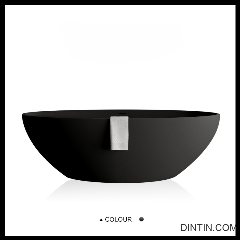 black oval stone resin bathtub